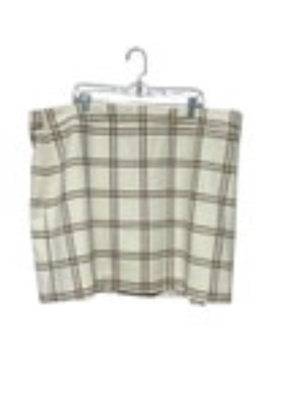 J. Crew NWT Cream and Brown Plaid Wool Pencil Skirt Size 24